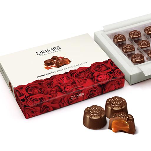 Caja de chocolates rosas x 12